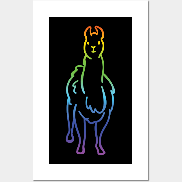 Funny giraffe colorful tshirt Wall Art by thefriendlyone